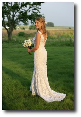 Jenna Bush among native prairie grasses